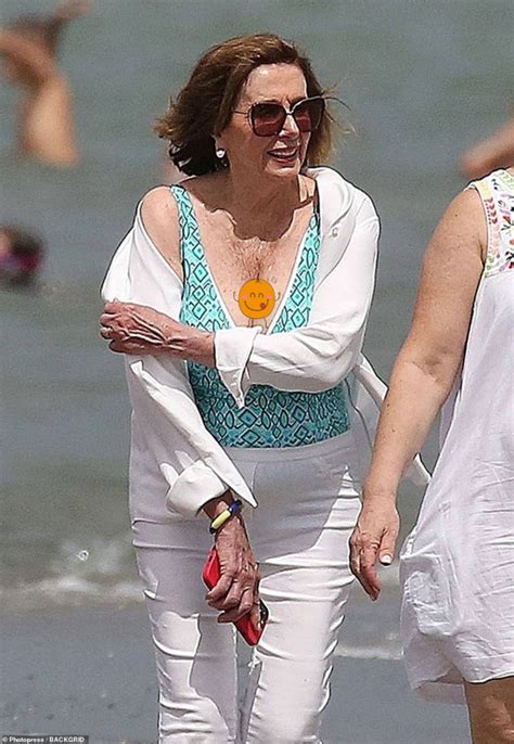 pelosi boobs|Nancy Pelosi, 82, wears a plunging swimsuit for Italian beach day